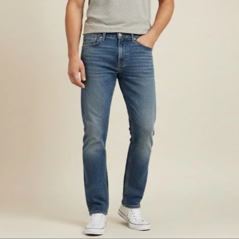 Levi's 505 Mens 34 X 32 Straight Fit Dark Wash Blue Denim Jeans
